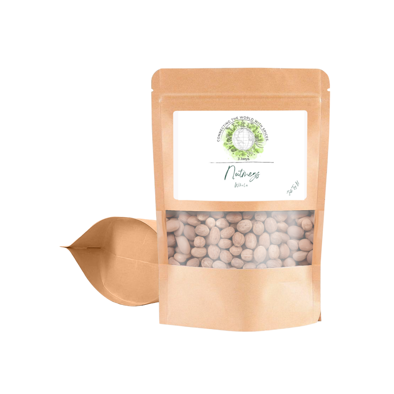 Nutmeg Whole- 100g | Premium quality, all-natural & vegan | Rich, spicy flavor perfect for seasoning meats, sauces, vegetables, stews, marinades, etc