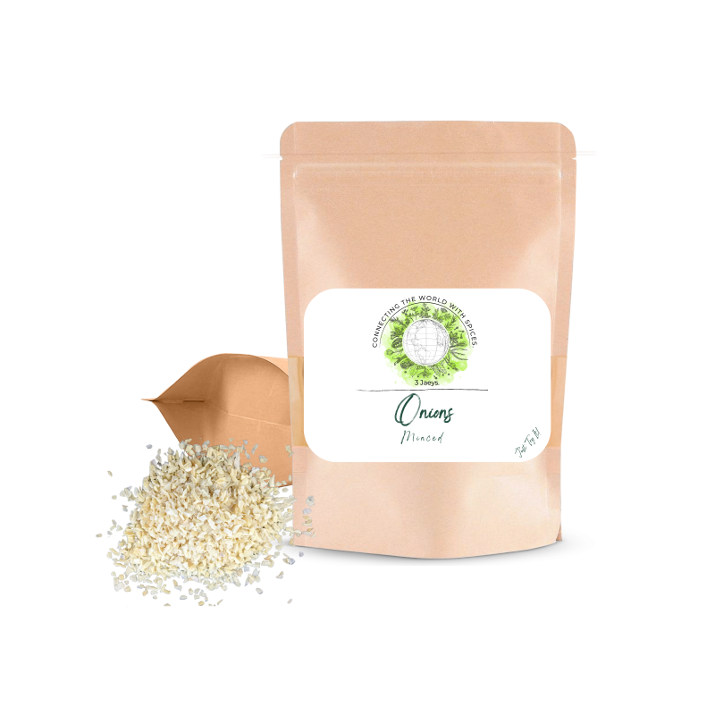 Onions Minced – 100g | Premium quality from certified organic farming | 100% natural & vegan | Ideal for sauces, dressings, Asian dishes & more (100g, Minced Onions)