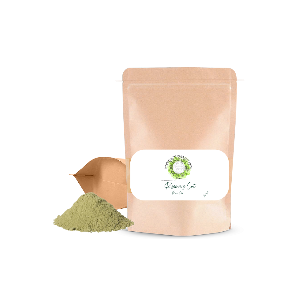 Rosemary Powder - 100g | Premium quality, all-natural &amp; vegan | Rich, spicy flavor perfect for seasoning meats, sauces, vegetables, stews, marinades, etc. Packed in a reclosable bag