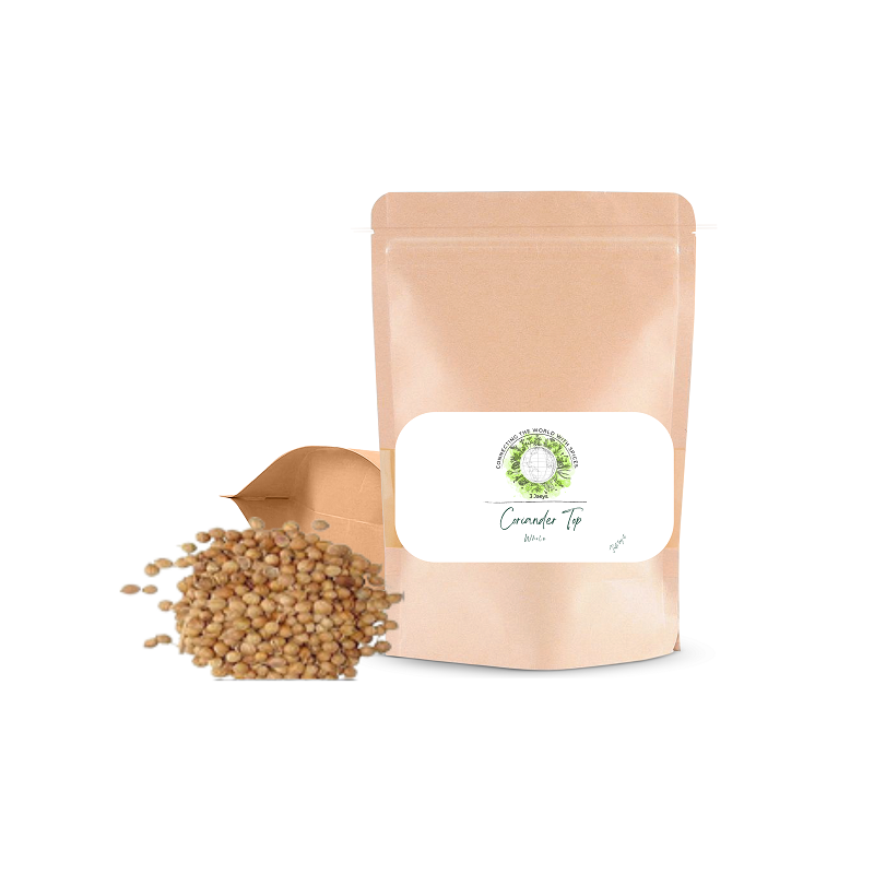 Coriander Top Whole- 100g | Premium quality, all-natural &amp; vegan | Rich, spicy flavor perfect for seasoning meats, sauces, vegetables, stews, marinades, etc. Packed in reclosable bag