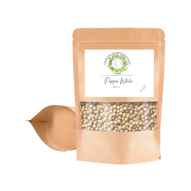 Pepper White Whole- 100g | Premium quality, all-natural &amp; vegan | whole White peppercorns for fresh grinding. Rich, spicy flavor perfect for seasoning meats, sauces, salads, stews, marinades, desserts. Whether you're preparing Caribbean, Middle Eastern, or European cuisine, our White Pepper Whole brings authentic, bold flavor to your kitchen.|

Pepper White Whole- 100g |