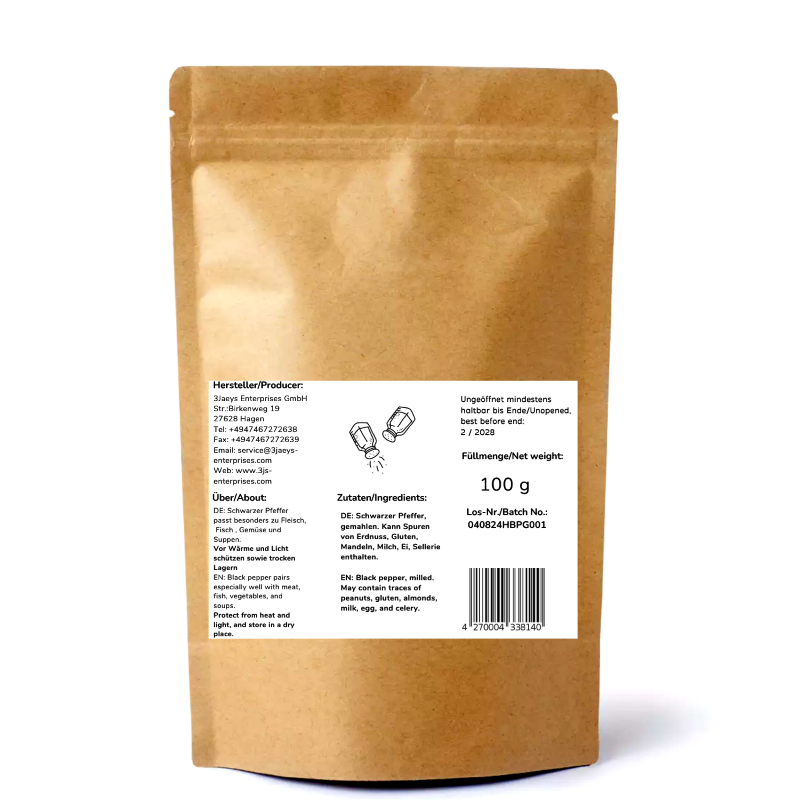 Premuim Pepper Black Powder (Min Order 5 Bags)