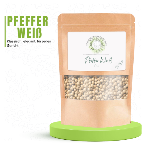 Premium Pepper White Whole (Minimum Order 5 Bags)